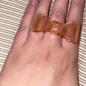 Oversized lace bow ring forever 21